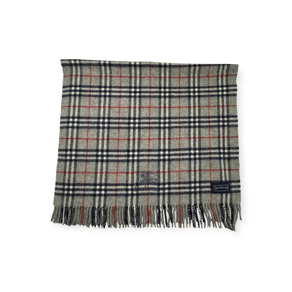🔴 Burberry Blanket Shawl Scarf - Burberrys Nova Check Grey